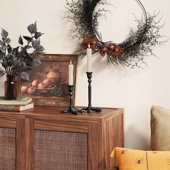 Threshold Black Leaves Arrangement Artificial Plant Glass Jar Halloween - Target - Picture 2 of 6